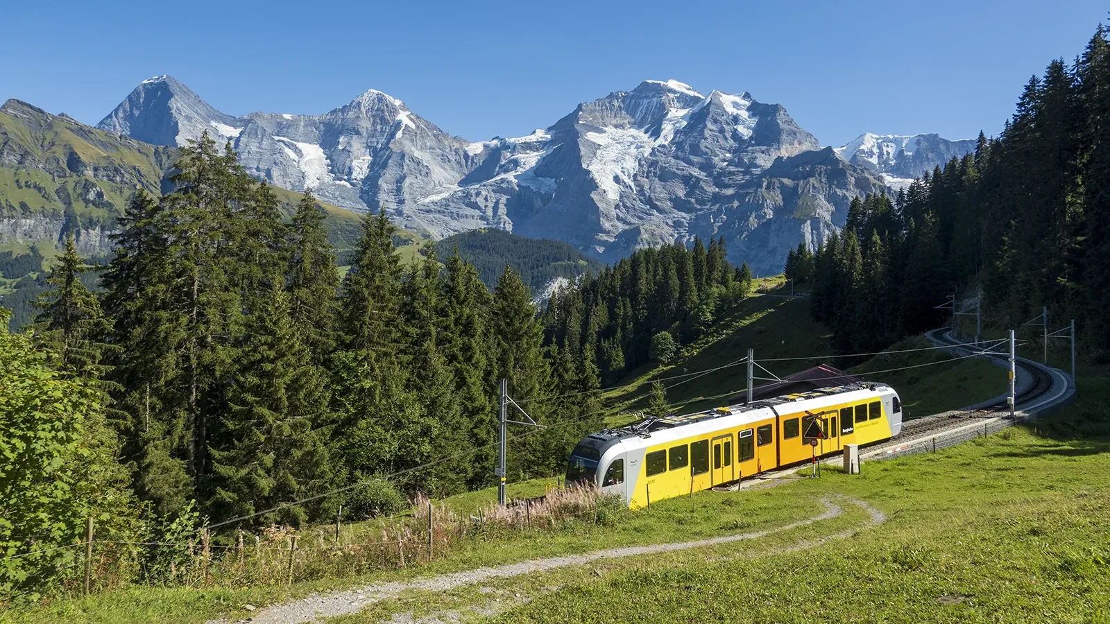 View of Eiger, Mönch and Jungfrau from Grütschalp